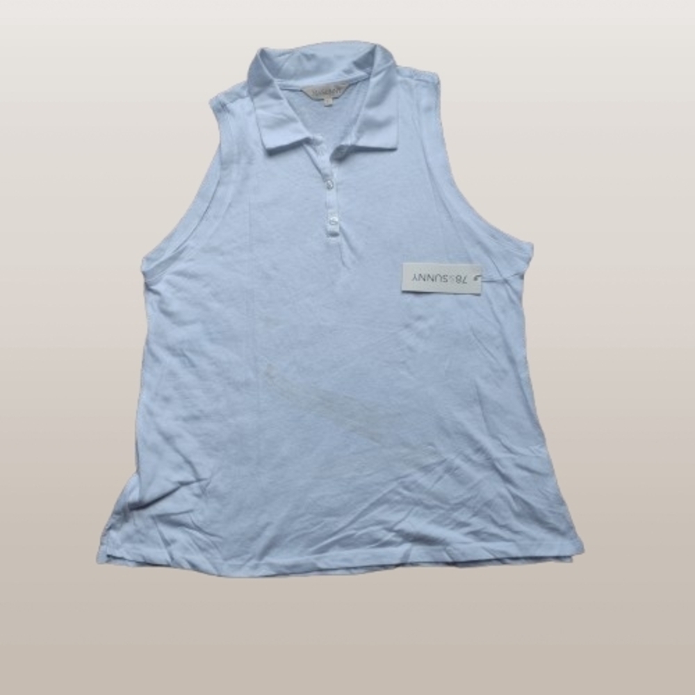 NWT 78 & Sunny San Diego Sleeveless Polo Top White Size L 10–12